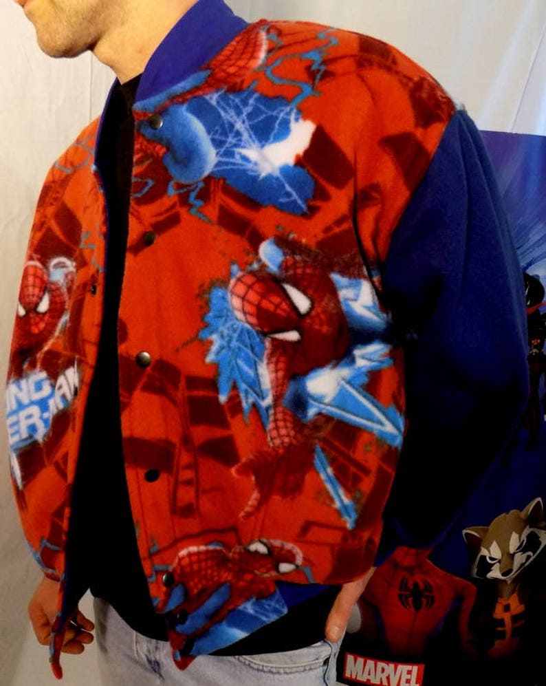 Madd Aynts Spiderman Bomber Jacket in Redwhite and Blue by - Etsy