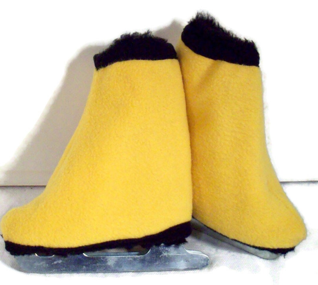 Kids Melvage's Ice Skate Boot Warmers & Hockey Slipovers Covers Yellow