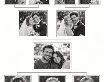 Personalized Father's Day Glass Art, Custom Family Heritage Photo Tree, Generations Memory Keepsake Gift