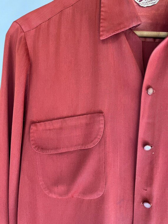 Vintage Del Mar Gabardine Shirt 1950's original L… - image 3