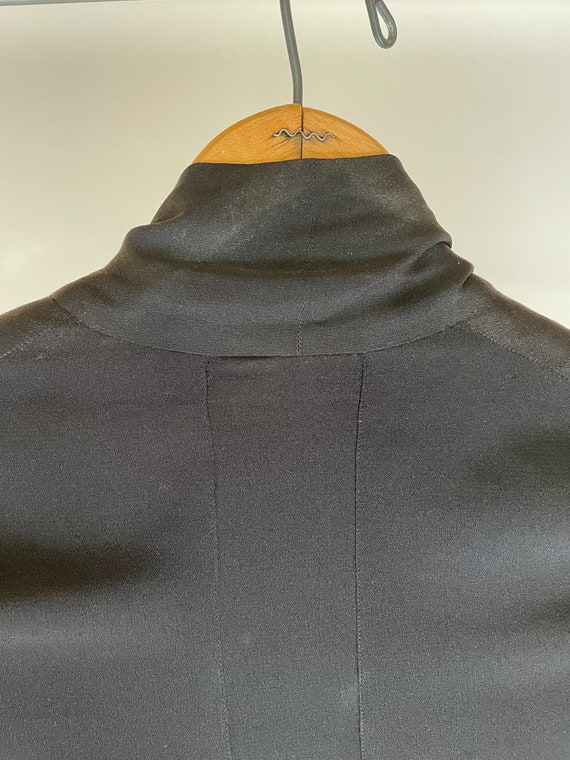1930s Black Silk Duster Jacket Robe - image 7