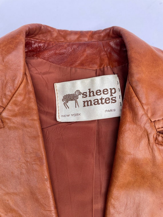 Vintage 70s Soft Brown leather Jacket Small - image 5