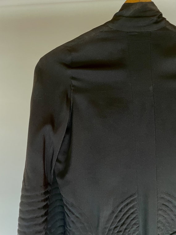1930s Black Silk Duster Jacket Robe - image 6