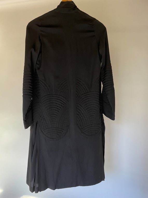 1930s Black Silk Duster Jacket Robe - image 6