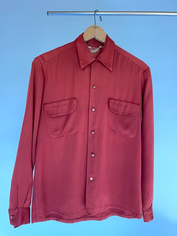 Vintage Del Mar Gabardine Shirt 1950's original L… - image 1