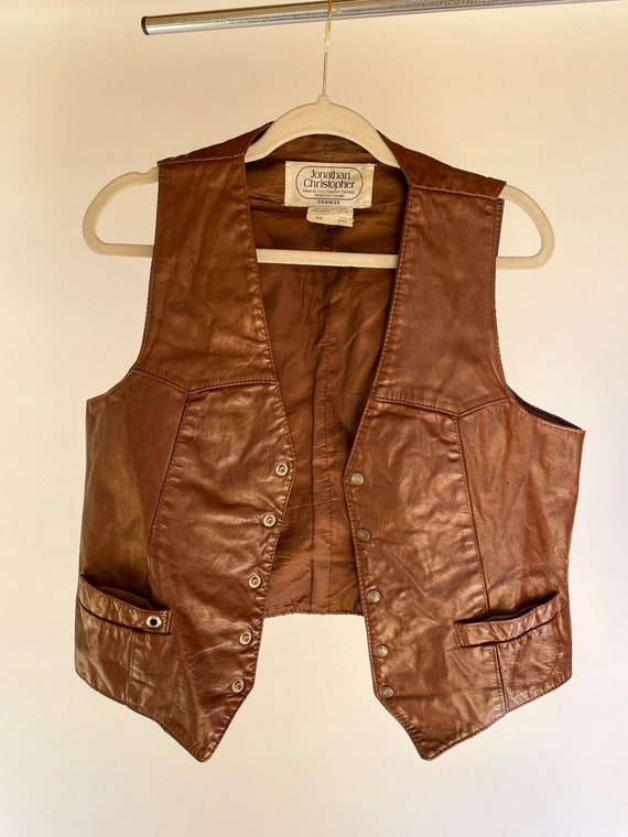 Vintage Maroon Jonathan Christopher Leather Vest S