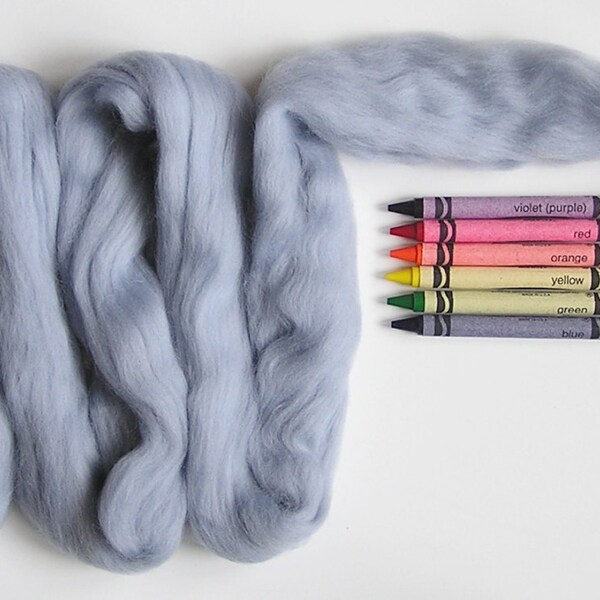 MERINO WOOL ROVING / Acero Gris 1 onza / lana merino para fieltro húmedo, fieltro nuno, hilado, tejido, temores de lana, tapices, fibra de fieltro