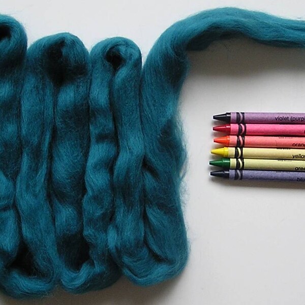 CORRIEDALE WOOL ROVING / Dark Teal 1 onza / corriedale astilla para fieltro, hilado, rastas, jabones de fieltro húmedo, accesorios fotográficos, muñecas de pelo