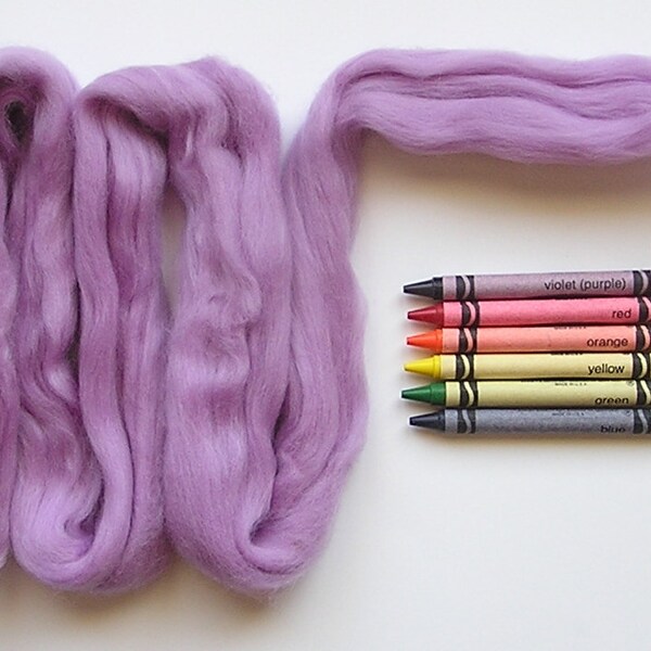 MERINO WOOL ROVING / Luscious Lilac (1 oz) / aguja fieltro lana / lana de fieltro húmedo / lana para el pelo de muñeca / tapas de lana de merino / tejido de lana