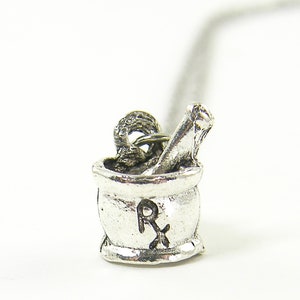 Pharmacist Necklace Silver Rx Pharmacy Pendant Necklace Pharmacy Technician Gift NB2-36 2578 image 3