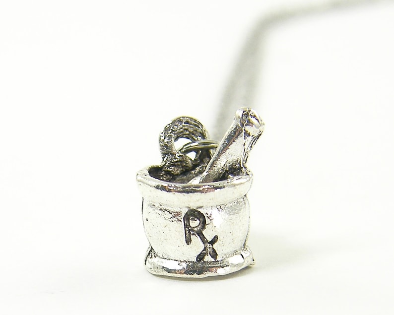 Pharmacist Necklace Silver Rx Pharmacy Pendant Necklace Pharmacy Technician Gift NB2-36 2578 image 3