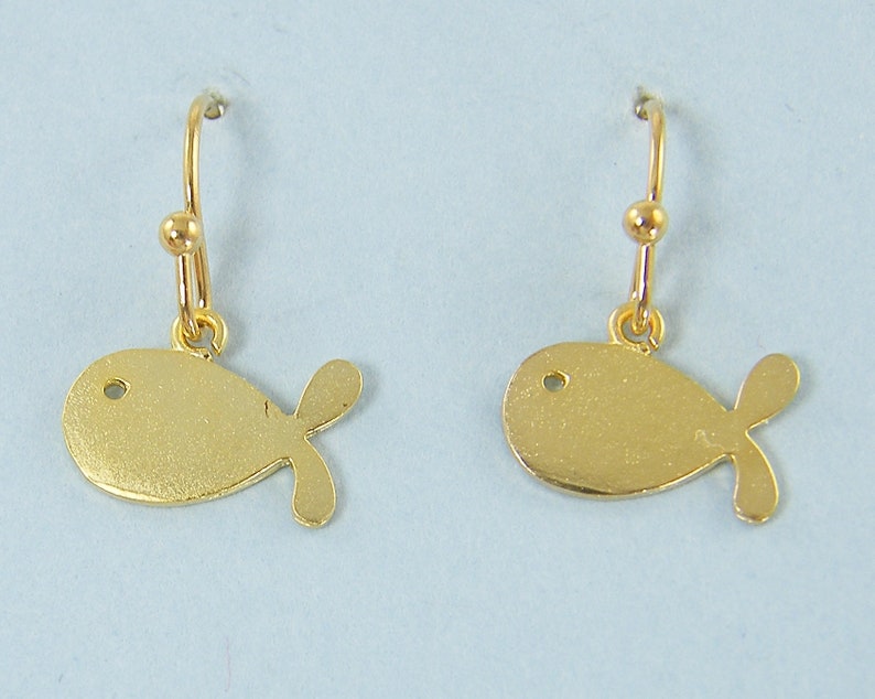 Tiny Gold Fish Necklace Dainty Everyday Goldfish Charm Necklace, Jewelry Mini Petite Nautical Fish Pendant AJ1-12 image 6
