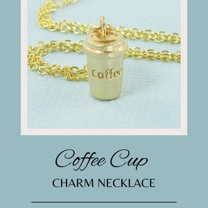 Coffee Necklace, Coffee Cup Necklace, Gift for Coffee Lovers Barista, Take Out Coffee To Go NB1-11 image 10