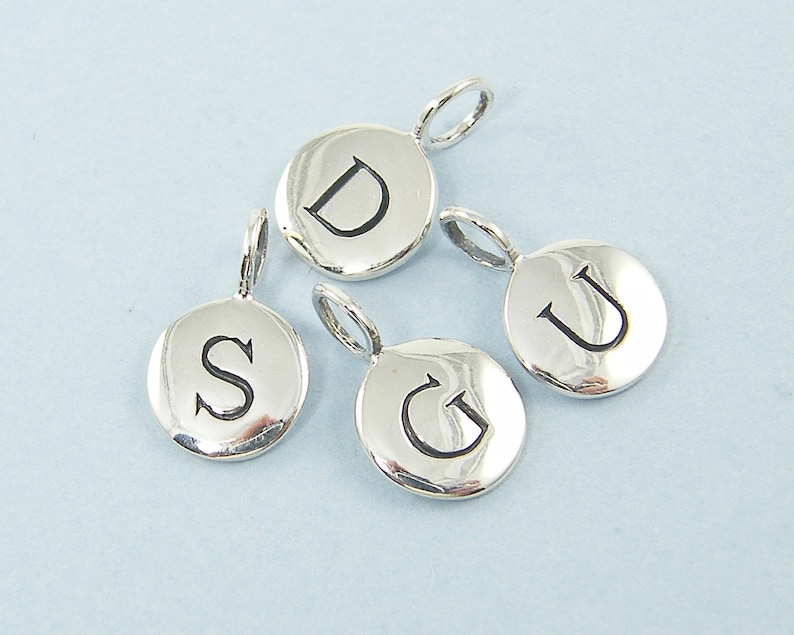 Add a Charm, Sterling Silver Initial Charm, Personalized Letter Charm, Initial Sterling Silver Pendant Charm Your Choice NS3 image 1