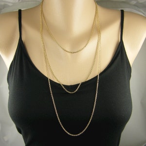 Gold Necklace Chain 30 Inch Small Link Gold Plated Cable Chain CH1-G30 image 5