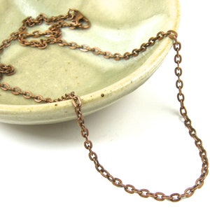 30 Inch Copper Chain Necklace Long Medium Cable Link Copper Oval Chain Lobster Clasp Finished Chain BC1-9 image 1