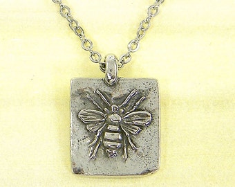 Silver Bee Necklace for Women, Small Bumblebee Charm Necklace, Bee Keeper Gift, Honey Bee Necklace Gift for Her Sister Wife Daughter |GS1-20