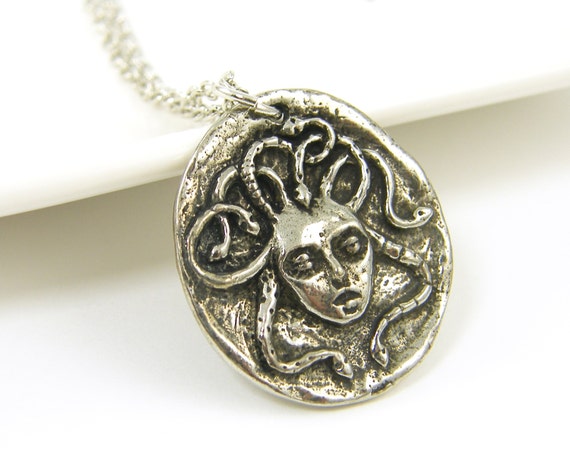 silver medusa necklace