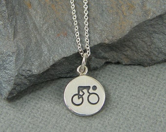 Bicycle Necklace Sterling Silver Bicycle Charm Necklace Bike Necklace Bicyclist Gift Biking |NS1-16