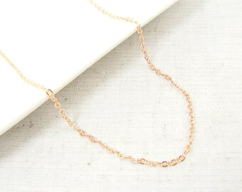 18 Inch Rose Gold Chain Necklace Small Link Jewelry Chain |CH1-RG18