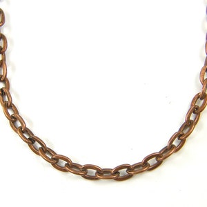 30 Inch Copper Chain Necklace Long Medium Cable Link Copper Oval Chain Lobster Clasp Finished Chain BC1-9 image 2