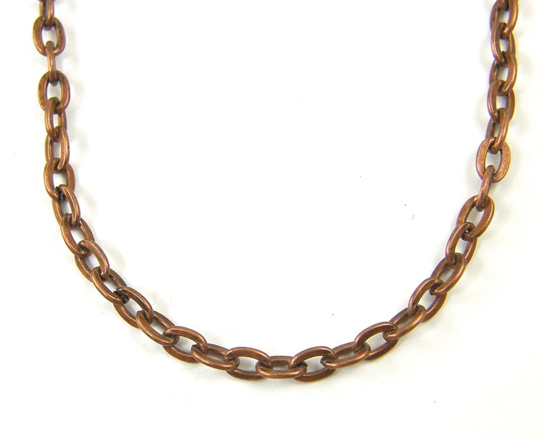 30 Inch Copper Chain Necklace Long Medium Cable Link Copper Oval Chain Lobster Clasp Finished Chain BC1-9 image 2