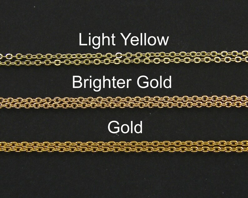 Gold Necklace Chain 30 Inch Small Link Gold Plated Cable Chain CH1-G30 image 2