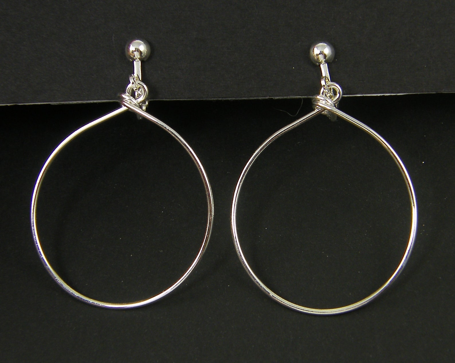 Silver Hoop Clip on Earrings Minimalist Round Circle Clip on Etsy