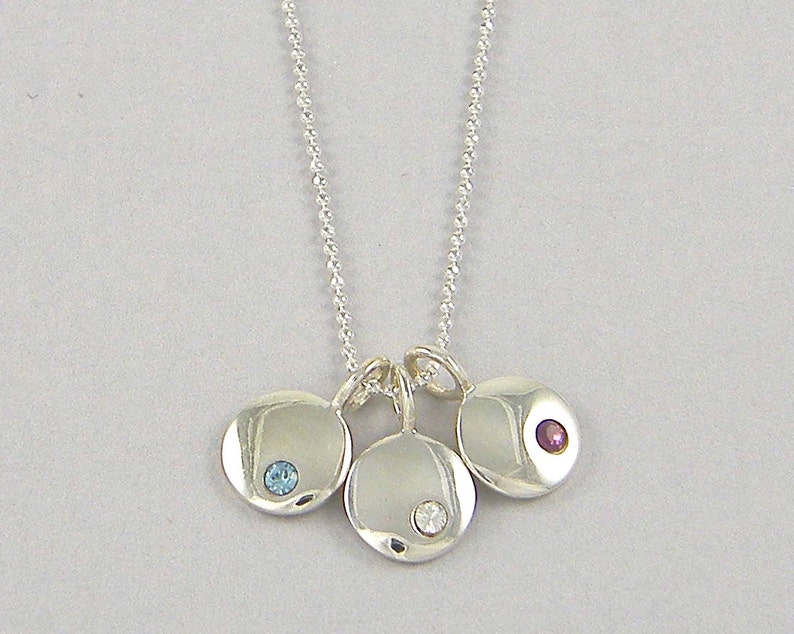 Mother's Necklace With Birthstones Personalized Necklace Etsy