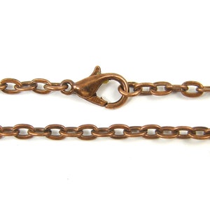 30 Inch Copper Chain Necklace Long Medium Cable Link Copper Oval Chain Lobster Clasp Finished Chain BC1-9 image 3