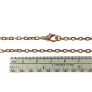 30 Inch Copper Chain Necklace Long Medium Cable Link Copper Oval Chain Lobster Clasp Finished Chain BC1-9 image 4