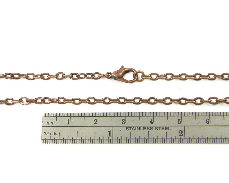 30 Inch Copper Chain Necklace Long Medium Cable Link Copper Oval Chain Lobster Clasp Finished Chain BC1-9 image 4