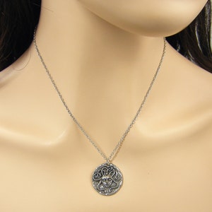 Medusa Necklace, Silver Medusa Pendant, Snake Serpent Charm with Chain Greek Mythology Jewelry GS1-15 image 5