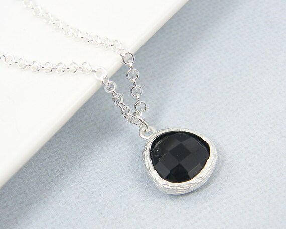 Simple black metal necklace Outlet