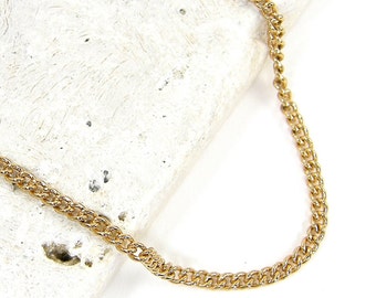 Long Gold Chain Necklace, 28 1/2 Inch Gold Plated Curb Necklace Chain with Lobster Clasp and 2 3/4 Inch Extender |CH4-3