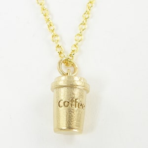 Coffee Necklace, Coffee Cup Necklace, Gift for Coffee Lovers Barista, Take Out Coffee To Go NB1-11 image 7