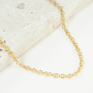 Gold Necklace Chain 30 Inch Small Link Gold Plated Cable Chain CH1-G30 image 1