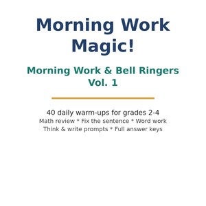 La magia del lavoro mattutino! Attività mattutine e esercizi di riscaldamento Vol. 1 / Riscaldamento giornaliero per le classi 2-4, schede di matematica e alfabetizzazione, soluzioni, stampabili