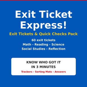 Exit Tickets Quick Checks Pack Printable Classroom Assessment Teacher Exit Slips Formative Assessment Tools