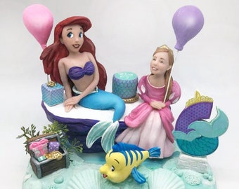 Custom handmade Little Mermaid Birthday Cake Topper with your Child