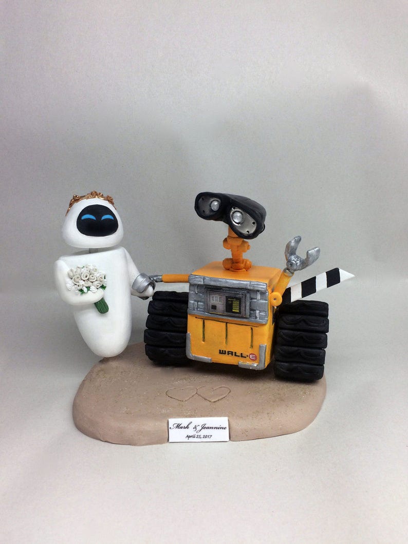 Walle and Eve Custom Wedding Cake Topper Etsy