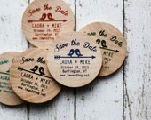 75 Custom Kissing Birds Rustic Wood Save the Date Invite Wedding Magnet Favors