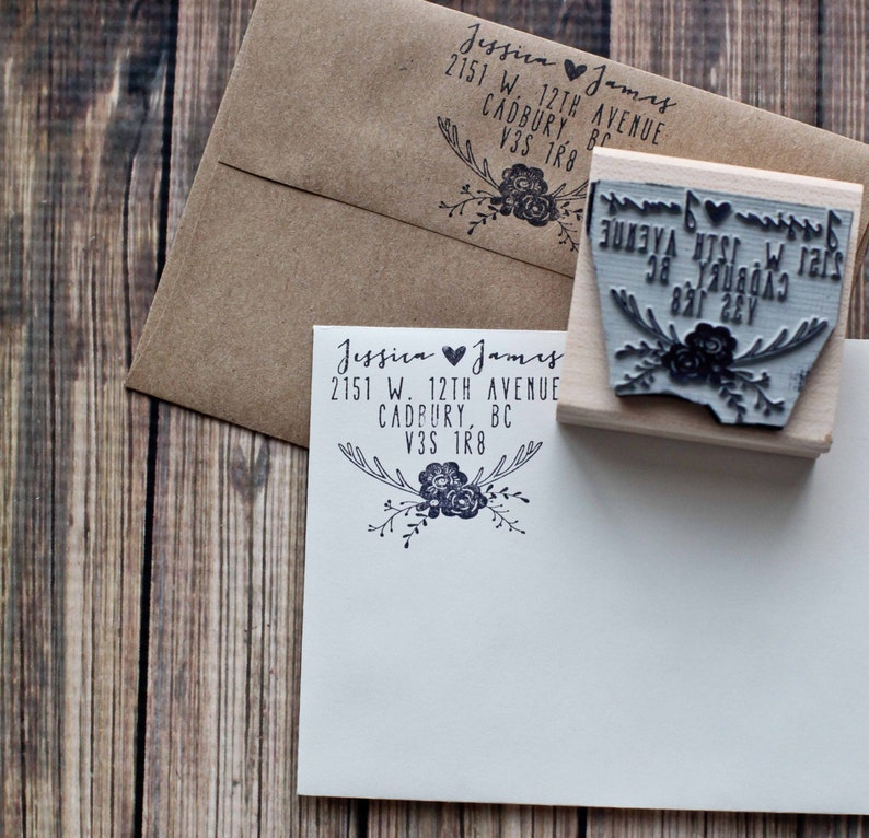 Wedding Rubber Stamp Save the Date Stamp Wedding Invitation Rubber Stamp Return Address Stamp Deer Antler Stamp Custom Address Stamp