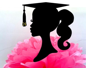 DIY Afro Graduation KIT, Afro 2024 Grad, Afro Military Grad, Afro Law Enforcement Grad, Girl Silhouette Decor, Class of 2024