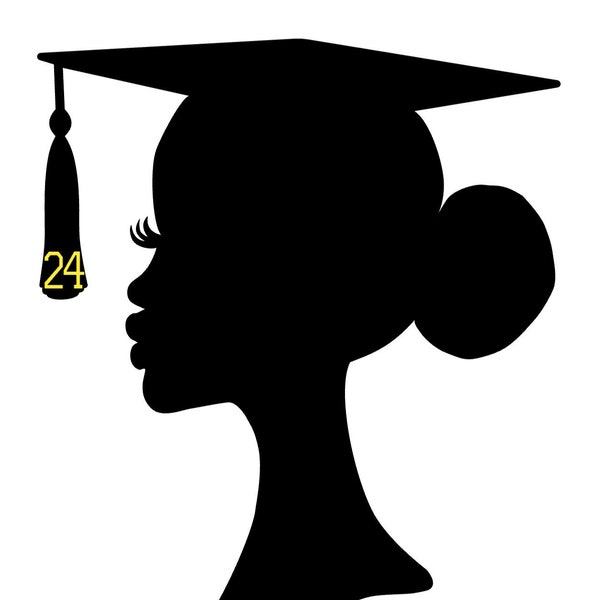 DIY Graduation Centerpiece, Afro Military, Law Enforcement, Class Reunion Girl Silhouette, Graduation Decor, Graduation Party, Class of 2024