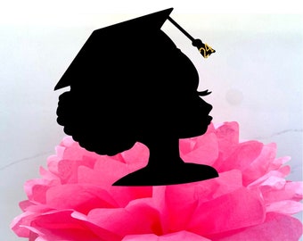 DIY Afro Graduation KIT, Afro 2024 Grad, Afro Military Grad, Afro Law Enforcement Grad, Girl Silhouette Decor, Class of 2024