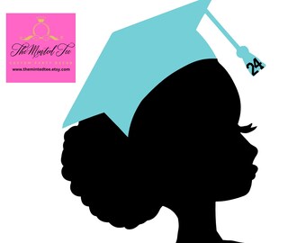 DIY Graduation Centerpiece, Afro Military, Law Enforcement, Class Reunion Girl Silhouette, Graduation Decor, Graduation Party, Class of 2024