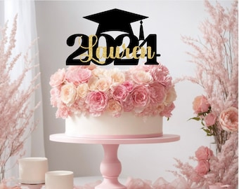 Cake Topper, Graduation Cap Cake Topper, 2024 Grad Personalized Cake Topper, Class of 2024, Graduation Party Decor, Cake Topper, Grad Cake