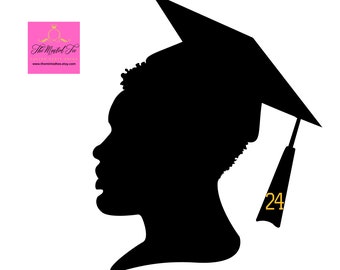 Class of 2024 DIY Graduation Centerpiece, Graduation Afro Boy Silhouette Cut Out, Graduation Decoration, Graduation Party, Class of 2024