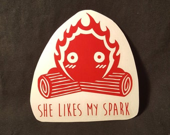 Blushing Calcifer Decal